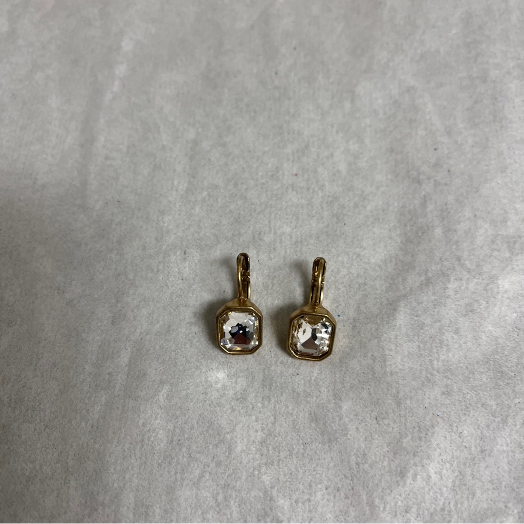 Jade& Jasper Clear Stone Stud Gold Tone Women Fashion Earrings